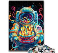 Puzzle da 1000 pezzi per adulti e ragazzi a tema compleanno dell'astronauta, difficili da completare ma divertenti e spiritosi, regalo di compleanno, regali, decorazione da parete 26x38cm
