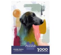 Puzzle Da 1000 Pezzi Per Adulti E Ragazzi Abstract Flat-coated Retriever Portrait Puzzle Gioco Per Famiglie Sfida Difficile Difficile E Sfida 52x38cm/1000pcs
