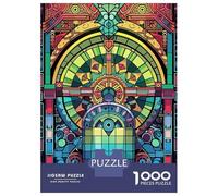 Puzzle Da 1000 Pezzi Per Adulti E Ragazzi Abstract Stained Glass Window Puzzle Per Adulti Gioco Pratico Un'opera D'arte Ideale Come Regalo 70x50cm/1000pcs