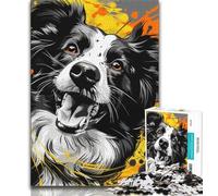 Puzzle da 1000 pezzi per adulti e ragazzi, acquerello Border Collie, giochi divertenti per la famiglia, attività divertenti a casa, regalo di compleanno, regali da viaggio (75x50cm)