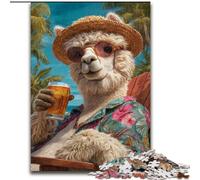 Puzzle da 1000 pezzi per adulti e ragazzi "Alpaca in vacanza", adatto a persone dai 14 anni in su Difficile da completare ma divertente e spiritoso Ottimo regalo dimensioni 50x75cm