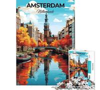 Puzzle da 1000 pezzi per adulti e ragazzi Amsterdam Paesi Bassi giocattoli giochi educativi gioco pratico per divertimento in famiglia regalo di Babbo Natale segreto (dimensioni 38x26cm)