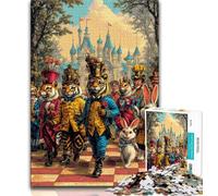 Puzzle da 1000 pezzi per adulti e ragazzi, animali da circo, antistress, per ammazzare il tempo, lista dei desideri con Babbo Natale (dimensioni 75x50cm)