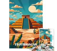 Puzzle da 1000 pezzi per adulti e ragazzi antica Teotihuacan gioco intellettuale rilassante antistress ottimo regalo (dimensioni 38x52cm)