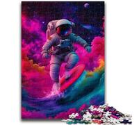 Puzzle da 1000 pezzi per adulti e ragazzi,astronauta che fa surf nello spazio,1000 pezzi per adulti,attività divertente per la casa,giocattoli per i giorni di pioggia,regali di compleanno (50x75cm)