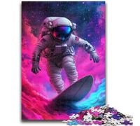 Puzzle da 1000 pezzi per adulti e ragazzi,astronauta che fa surf nello spazio,1000 pezzi per adulti,attività divertente per la casa,giocattoli per i giorni di pioggia,regali di compleanno (26x38cm)