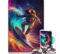 Puzzle da 1000 pezzi per adulti e ragazzi astronauta che fa surf nello spazio 1000 pezzi per adulti apprendimento educativo ideale come regalo per tutta la famiglia 26x38cm