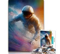 Puzzle da 1000 pezzi per adulti e ragazzi astronauta che fa surf nello spazio 1000 pezzi per adulti attività divertente per la casa giocattoli per i giorni di pioggia regali di compleanno 75x50cm