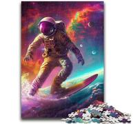 Puzzle da 1000 pezzi per adulti e ragazzi,astronauta che fa surf nello spazio,1000 pezzi per adulti,attività divertente per la casa,giocattoli per i giorni di pioggia,regali di compleanno (50x75cm)