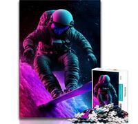 Puzzle da 1000 pezzi per adulti e ragazzi astronauta che fa surf nello spazio puzzle da 1000 pezzi attività divertente per la casa giocattoli per i giorni di pioggia regali di compleanno 75x50cm
