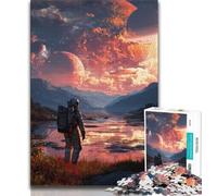 Puzzle da 1000 pezzi per adulti e ragazzi astronauta su pianeta alieno puzzle per adulti gioco stimolante giocattoli decorazione da parete regali unici per compleanno e Natale 26x38cm