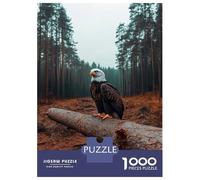 Puzzle Da 1000 Pezzi Per Adulti E Ragazzi Bald Eagle Perched on A Fallen Tree Puzzle Gioco Per Famiglie Sfida Difficile Difficile E Sfida 38x26cm/1000pcs