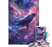 Puzzle da 1000 pezzi per adulti e ragazzi Balena nel cosmo Puzzle per ragazzi giocattolo decorativo da parete migliora la memoria difficile e stimolante (Dimensioni 38x52cm)