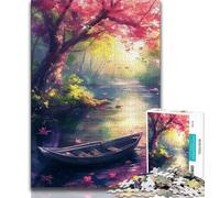 Puzzle da 1000 pezzi per adulti e ragazzi Barca sotto il ciliegio 1000 pezzi per adulti antistress per ammazzare il tempo lista dei desideri con Babbo Natale 75x50cm