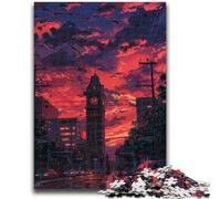 Puzzle da 1000 pezzi per adulti e ragazzi, Big Ben al sole della sera, 1000 pezzi per adulti, giochi educativi, decorazioni per la casa, regalo di compleanno, regali, arte murale 38x26cm