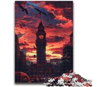 Puzzle da 1000 pezzi per adulti e ragazzi, Big Ben al sole della sera, puzzle da 1000 pezzi, gioco a quiz, decorazione da parete, regali unici per compleanno e Natale (50x75cm)