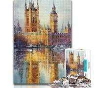Puzzle da 1000 pezzi per adulti e ragazzi Big Ben Londra puzzle per adolescenti antistress per ammazzare il tempo durante le vacanze per migliorare l'amore tra coppie 26x38cm