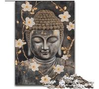 Puzzle da 1000 pezzi per adulti e ragazzi Buddha in bianco e nero, allena il tuo cervello e le tue mani, regalo di compleanno unico per bambini dai 14 anni in su (dimensioni 50x75cm)