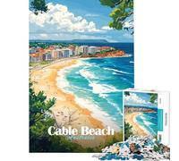 Puzzle da 1000 pezzi per adulti e ragazzi Cable Beach Australia puzzle divertenti per adulti corsa a velocità manuale ideale come regalo (dimensioni 38x52cm)