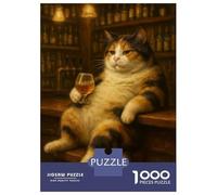 Puzzle Da 1000 Pezzi Per Adulti E Ragazzi Calico Cat Drinking at The Bar Puzzle Per Adulti Giochi Rilassanti Decorazione Per La Casa Regali Unici Per Compleanno E Natale 70x50cm/1000pcs