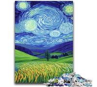 Puzzle da 1000 pezzi per adulti e ragazzi Campi sotto il cielo notturno per età 14+ Gioco intellettuale Regali di compleanno di Natale 50x75cm