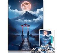 Puzzle da 1000 pezzi per adulti e ragazzi cancello Fuji Torii illuminato dalla luna puzzle da 1000 pezzi per ammazzare il tempo durante le vacanze con pezzi completamente interconnessi e di forma