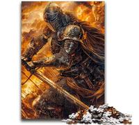 Puzzle da 1000 pezzi per adulti e ragazzi Cavaliere in fiamme, impegnativo e difficile con pezzi completamente interconnessi di forma casuale 26X38CM