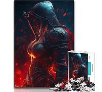 Puzzle da 1000 pezzi per adulti e ragazzi, cavaliere medievale, guerriero, dipinto, antistress, per ammazzare il tempo, lista dei desideri con Babbo Natale (dimensioni 38x26cm)