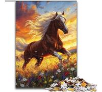 Puzzle da 1000 pezzi per adulti e ragazzi, Cavalli nella prateria, per età 14+, adatto per coppie, attività divertenti da fare a casa, regalo di compleanno, regali da viaggio (dimensioni 50x75cm)