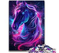 Puzzle da 1000 pezzi per adulti e ragazzi, cavallo viola da sogno, sfida di intelligenza, giocattoli avvincenti, regalo divertente per età 14+, 50x75cm