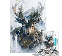 Puzzle da 1000 pezzi per adulti e ragazzi Cervo Spirito del Bosco Puzzle per adulti Gioco per famiglie Difficile Ideale come regalo (Dimensioni 38x26cm)