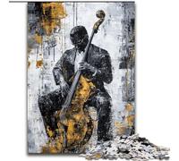 Puzzle da 1000 pezzi per adulti e ragazzi che suonano la chitarra, dipinto a olio, antistress, sfida difficile, regali di Babbo Natale segreto (dimensioni 26x38cm)