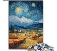Puzzle da 1000 pezzi per adulti e ragazzi, cielo notturno e campo di grano, attività divertenti per la casa, giocattoli per i giorni di pioggia, regali di compleanno (dimensioni 50x75cm)