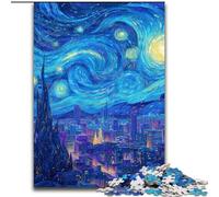 Puzzle da 1000 pezzi per adulti e ragazzi "Città sotto il cielo notturno", allena il tuo cervello e le tue mani, regali di compleanno unici per bambini dai 14 anni in su (dimensioni 50x75cm)