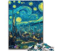 Puzzle da 1000 pezzi per adulti e ragazzi Città sotto il cielo notturno per età 14+ Gioco intellettuale Regali di compleanno di Natale 26x38cm
