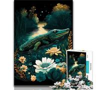 Puzzle da 1000 pezzi per adulti e ragazzi, coccodrillo, mondo incantato, interessante riduzione dello stress, interazione genitore-figlio (dimensioni 38x26cm)