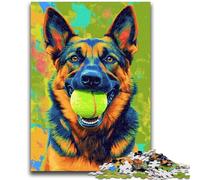 Puzzle da 1000 pezzi per adulti e ragazzi, Collie che gioca con la palla da tennis, 1000 pezzi per adulti, giochi educativi, decorazioni per la casa, regalo di compleanno, regali, arte murale 50x75cm
