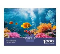 Puzzle Da 1000 Pezzi Per Adulti E Ragazzi Colorful Coral Reef with Tropical Fish Puzzle Per Adulti Giocattolo Decorazione Da Parete Corsa Di Velocità Manuale Difficile E Sfida 38x26cm/1000pcs