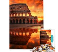 Puzzle da 1000 pezzi per adulti e ragazzi Colosseo al tramonto Roma Italia Impero puzzle per ragazzi giochi rilassanti decorazione per la casa interazione genitore-figlio (dimensioni 38x26cm)