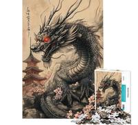 Puzzle da 1000 pezzi per adulti e ragazzi con drago giapponese e tatuaggio ideale per giochi rilassanti decorazione per la casa e interazione genitore-figlio (dimensioni 50x75cm)