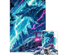 Puzzle da 1000 pezzi per adulti e ragazzi con fulmine super macchina e lupo Puzzle per ragazzi giocattolo decorativo da parete migliora la memoria difficile e stimolante (dimensioni 38x26cm)