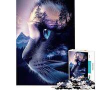 Puzzle da 1000 pezzi per adulti e ragazzi con gatti e paesaggi montani Gioco divertente corsa a tempo ideale come regalo (dimensioni 38x52cm)