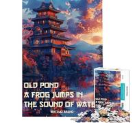 Puzzle da 1000 pezzi per adulti e ragazzi con haiku giapponesi decorazione murale gioco divertente sfida impegnativa regalo di compleanno o unico (dimensioni 38x52cm)