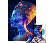 Puzzle da 1000 pezzi per adulti e ragazzi con la regina Nefertiti puzzle digitale per adulti gioco divertente sfida impegnativa regalo di compleanno e unico (dimensioni 50x75cm)