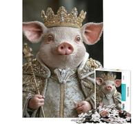 Puzzle da 1000 pezzi per adulti e ragazzi con la statuetta del Re Maiale Puzzle divertente e stimolante ideale come regalo di compleanno o per occasioni speciali (dimensioni 38x52cm)