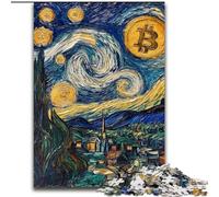 Puzzle da 1000 pezzi per adulti e ragazzi con logo Bitcoin, per età pari o superiore a 14 anni, ideale come regalo per tutta la famiglia e gli amici (dimensioni 50x75cm)