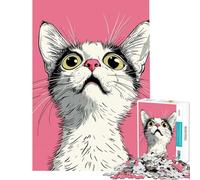 Puzzle da 1000 pezzi per adulti e ragazzi con l'originale disegno del gatto curioso Attività divertenti da fare a casa decorazioni artistiche per la casa giochi per famiglie dai 14 anni in su 38x52cm