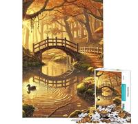 Puzzle da 1000 pezzi per adulti e ragazzi con motivo autunnale di un ponte nella foresta Gioco interattivo ideale come regalo di compleanno o per occasioni speciali (dimensioni 38x26cm)