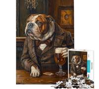 Puzzle da 1000 pezzi per adulti e ragazzi con motivo Bulldog Irish Pub Gioco interattivo donne compleanni e occasioni speciali (dimensioni 50x75cm)