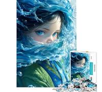 Puzzle da 1000 pezzi per adulti e ragazzi con ragazza anime e schizzi d'acqua Giocattolo fai da te che stimola l'analisi e la logica Gioco stimolante ideale come regalo (38x26cm)